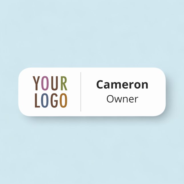 Säkerhetstift Namn bricka eller magnetiskt med Log Namnbricka (MISOOK Rounded Corner Rectangle Name Tag)