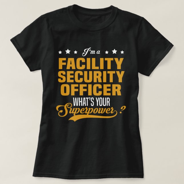 Säkerhetstjänsteman för facilitet t shirt (Design framsida)