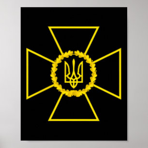 Säkerhetstjänsten i Ukraina Emblem Sbu Flagga Ukr Poster