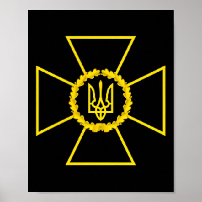 Säkerhetstjänsten i Ukraina Emblem Sbu Flagga Ukr  Poster (Framsidan)