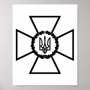 Säkerhetstjänsten i Ukraina Emblem Sbu Flagga Ukr Poster