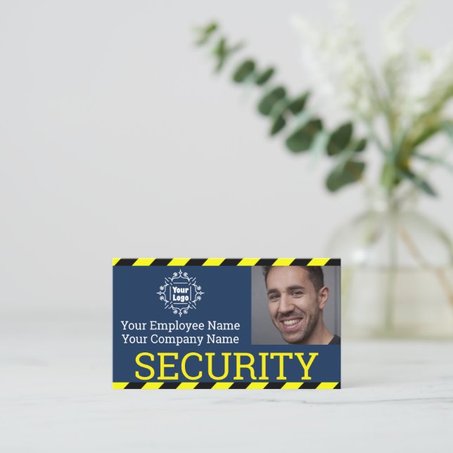 Säkerhetsvakts foto-ID-varning Visitkort (Stående Fram)