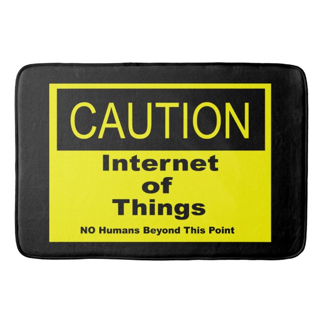 Sakernas Internet IoT Varningsskylt för försiktigh Badrumsmatta (Framsidan)