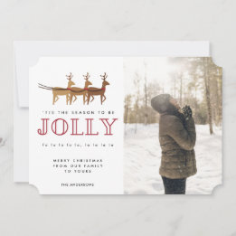 Säkert att vara Jolly Reindeer Photo jul Card Julkort