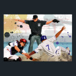 Säkert hemma poster<br><div class="desc">Basebollspelare säker på hemmaplan | Greg Paprocki | Tillgångs-ID: 105694633</div>
