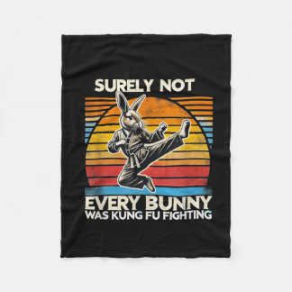 Säkert Inte Varje Kanin Kung Fu Fighting Påsk Fleecefilt