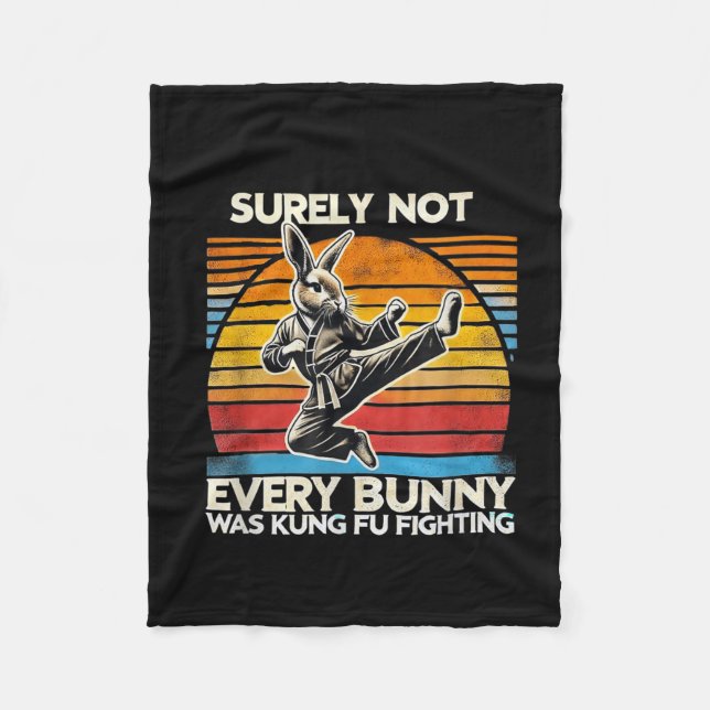 Säkert Inte Varje Kanin Kung Fu Fighting Påsk Fleecefilt (Framsidan)