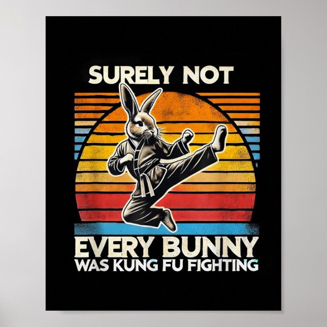 Säkert Inte Varje Kanin Kung Fu Fighting Påsk Poster (Framsidan)