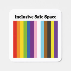 Säkert utrymme HBTQ Gay Pride Ally Flagga Fyrkantigt Klistermärke