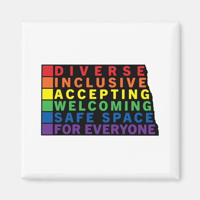 Säkert utrymme i North Dakota (svart) HBT TQ Magnet (Framsidan)