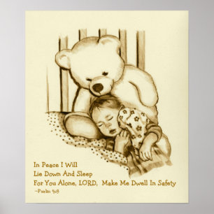 Säkert viloläge: Bläddra: Nalle med barn Poster