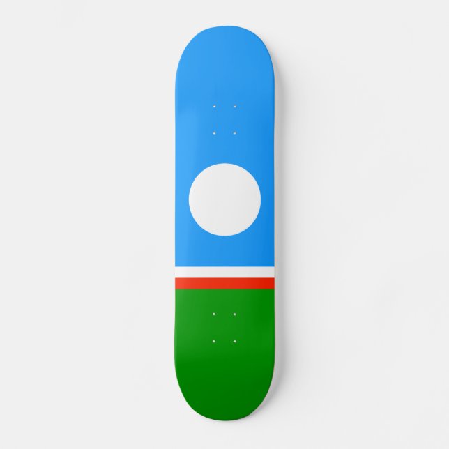 Sakha flagga mini skateboard bräda 18,5 cm (Framsida)