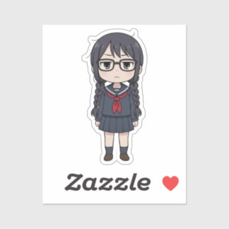 Saki Yoshida Chibi Mörk Manga Konst Klistermärken