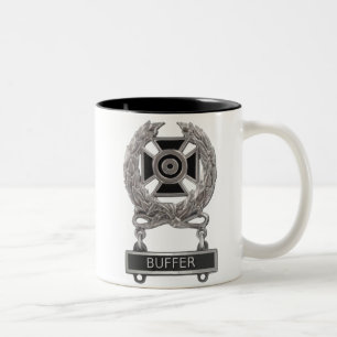 Sakkunnigt fungera som buffert emblem Två-Tonad mugg
