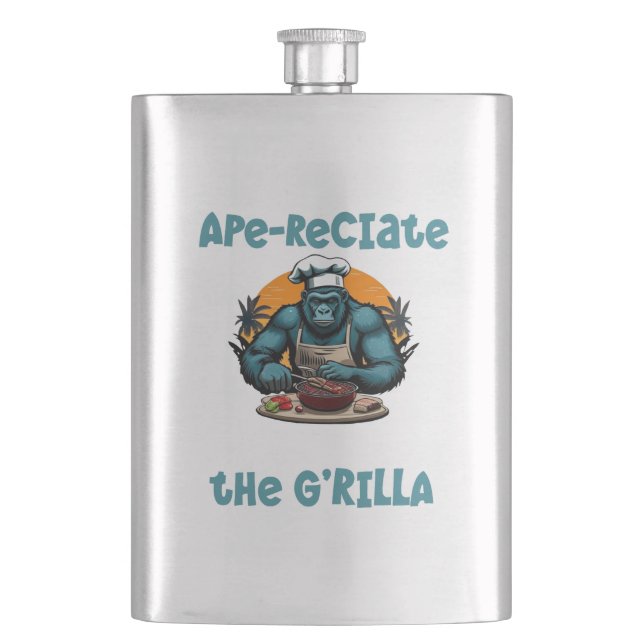 Sakna Inte G'rilla Master BBQ Grillare Rolig Puns Fickplunta (Framsidan)