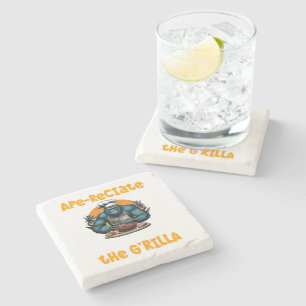 Sakna Inte G'rilla Master BBQ Grillare Rolig Puns Stenunderlägg