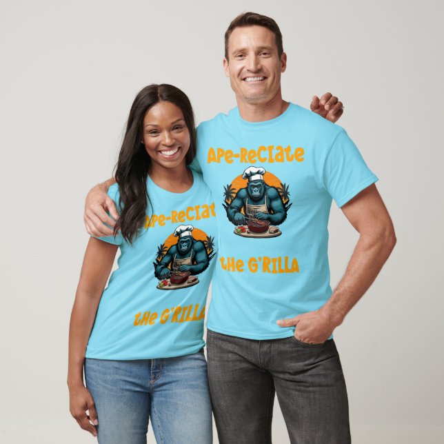Sakna Inte G'rilla Mäster BBQ Grillare Rolig Puns T Shirt (Unisex)