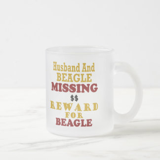 Saknad belöning för Beagle & för make för Beagle Frostad Glasmugg