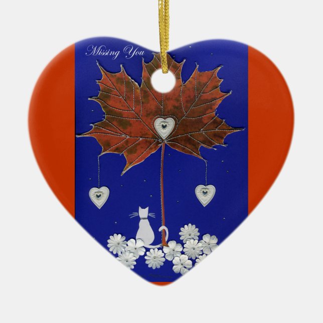 Saknad dig julgransprydnad keramik (Framsidan)