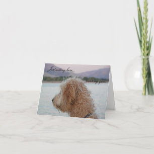 Saknad dig Notecard--Guld- klotterkort Kort