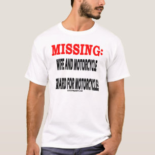 Saknad fru- och motorcykelbelöning för motorcykel t-shirt
