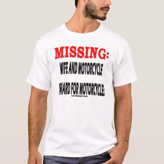 Saknad fru- och motorcykelbelöning för motorcykel t-shirt