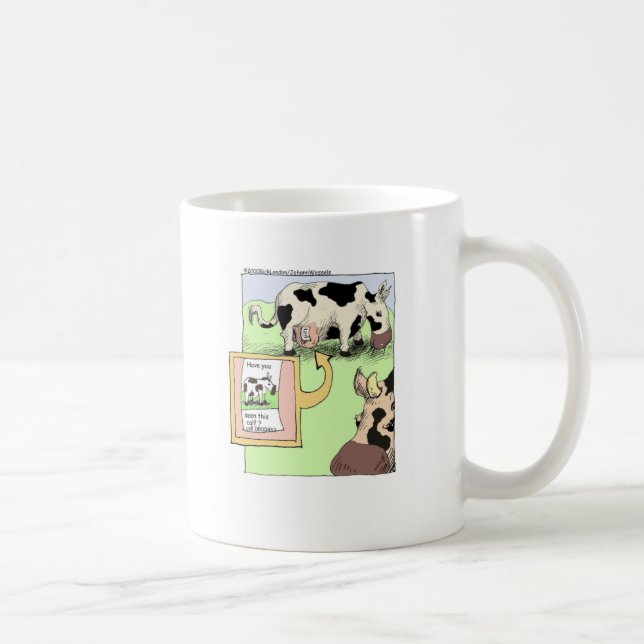 Saknad Ko Roliga Tecknade Presenter & Samlarobjekt Kaffemugg (Höger)