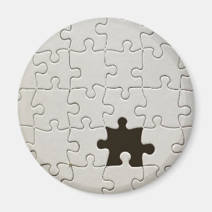 Saknad Pusselbit Vit Magnet