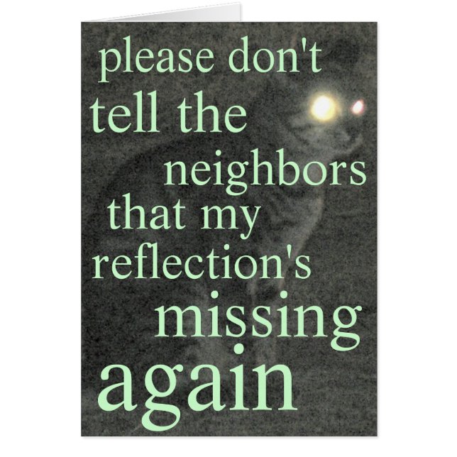 saknad reflexion hälsningskort (Framsidan)