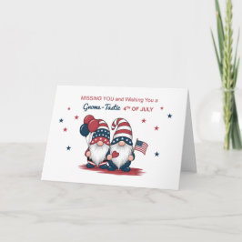 Saknade dig den fjärde juli Cute Patriotic Gnome Kort