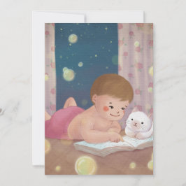 Saknade dig: Illustration av pojke och katt Inbjudningar