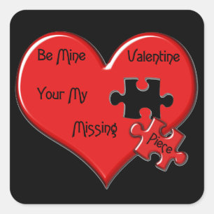 Saknar Biet Heart Puzzle Sticker Fyrkantigt Klistermärke