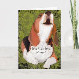 Saknar dig! Cute Beagles Howl Folded Kort