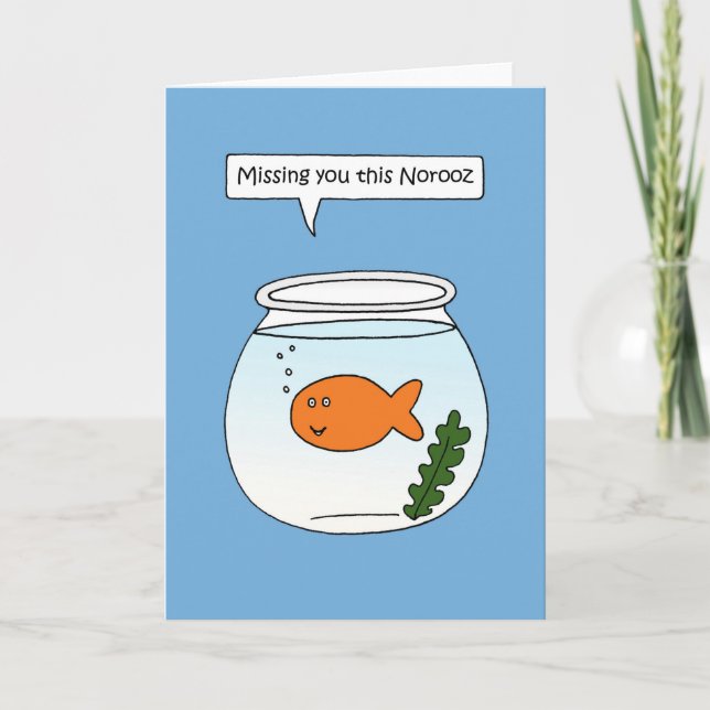 Saknar dig i Norooz Talande guldfisk Kort (Framsida)