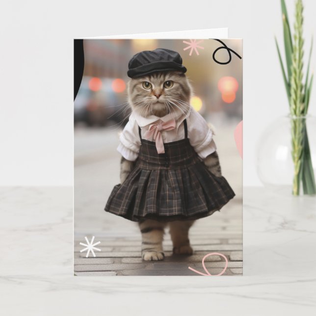 Saknar Dig Katt Hälsning Kort (Framsida)