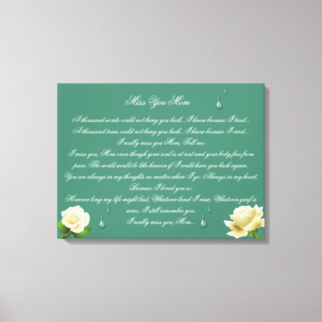 Saknar dig mamma 24x16 Canvastryck (Framsida)