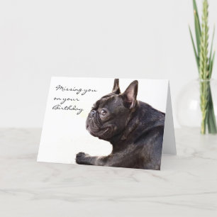 Saknar dig på ditt bulldog-kort för Fransk på föde Kort