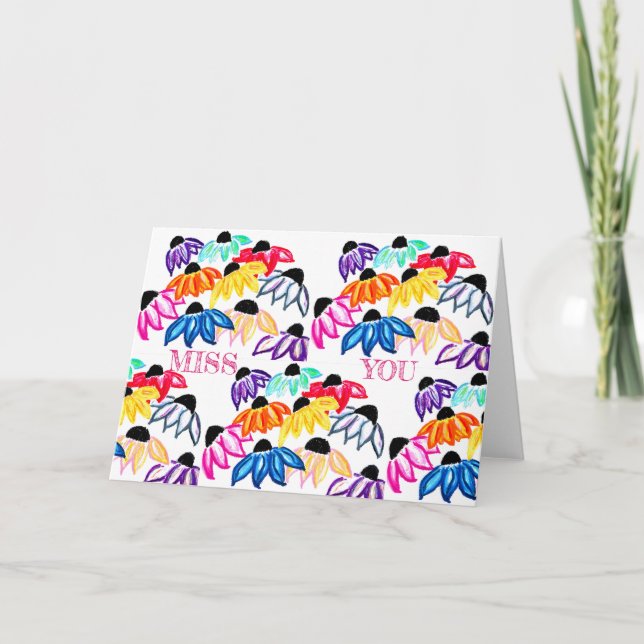 SAKNAR DIG PÅ Echinacea-anteckningskort<Blank Insi Tack Kort (Framsida)