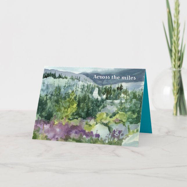 Saknar dig på Fars dag liggande vattenfärg Kort (Framsida)