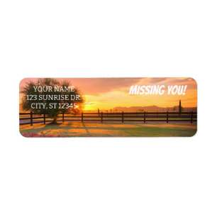 SAKNAR DIG, SUNRISE RETURADRESS ETIKETT