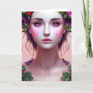 Saknar dig Vacker Etheral Woman Fantasy Art Kort