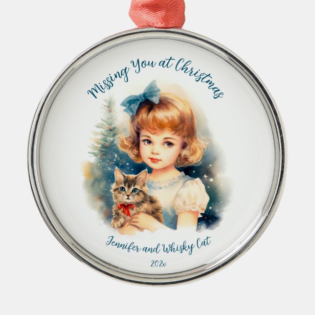 Saknar dig vid jul julgransprydnad metall (Framsidan)