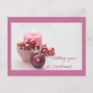 saknar ditt rosa-prydnadschristmas-kort helg vykort