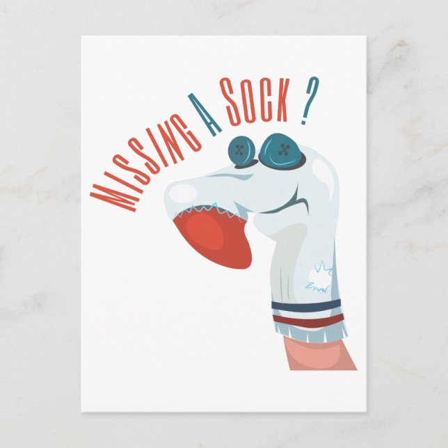 Saknar du en sock? vykort (Framsida)