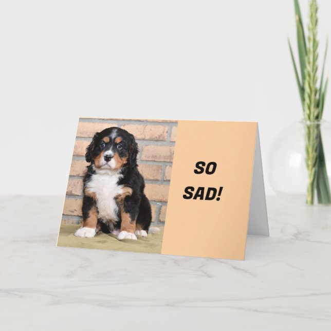 "SAKNAR U SEDAN U FLYTTAT" HELGKORT (Framsida)