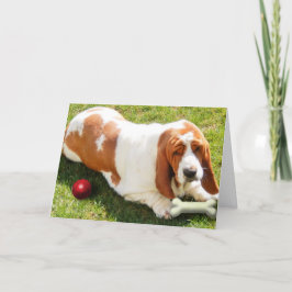 "Saknat dig"-kort med Basset Hound Kort