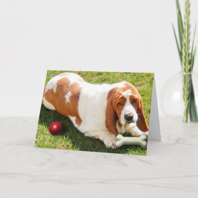 "Saknat dig"-kort med Basset Hound Kort (Framsida)