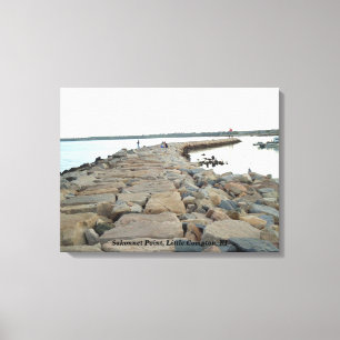 Sakonnet Point Breakwater Fishing, Little Compton Canvastryck