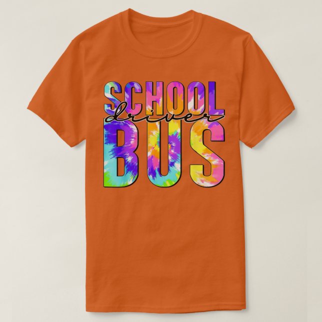 Säkra Back to school Tie Dye School Buss Dri T Shirt (Design framsida)