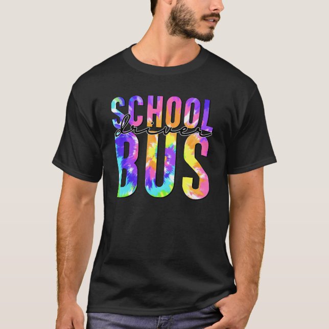 Säkra Back to school Tie Dye School Buss Dri T Shirt (Framsida)